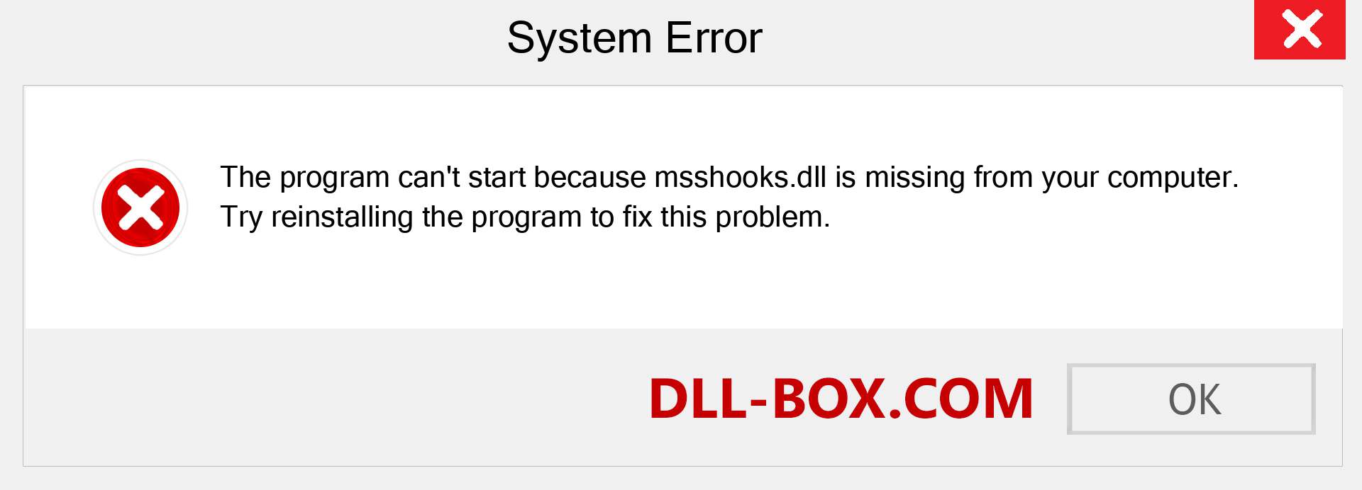  msshooks.dll file is missing?. Download for Windows 7, 8, 10 - Fix  msshooks dll Missing Error on Windows, photos, images
